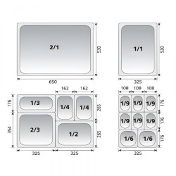Kayalar GN 2/1-40mm. Gastronorm Küvet