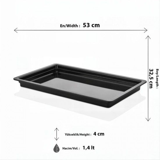 Külsan Melamin Gastronorm Küvet 1/1-40 Siyah