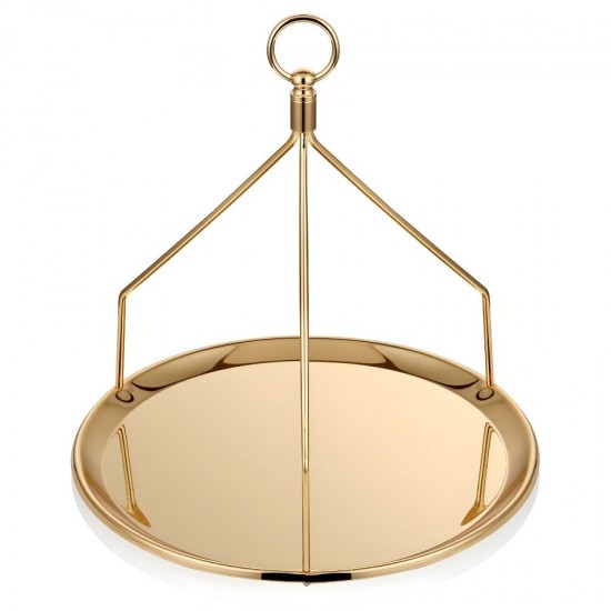 Narin Çay ve Kahve Sunum Tepsisi 23 cm. Gold