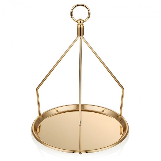 Narin Çay ve Kahve Sunum Tepsisi 23 cm. Gold