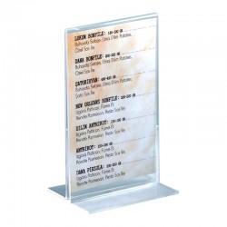 Pleksi Masa Menü 11 x 16 cm.