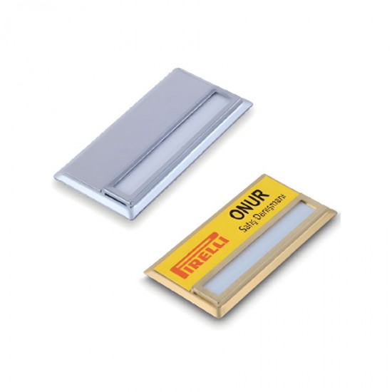 Metal Mıknatıslı Yaka İsimliği 71x36 mm.