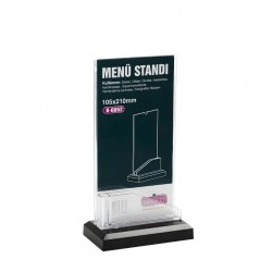 Pleksi Masaüstü Menü Standı 10.5X21 cm.