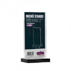 Pleksi Masaüstü Menü Standı 10x20 cm.