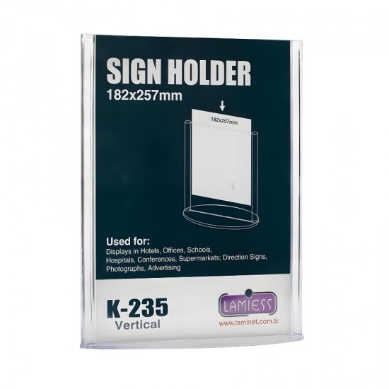Pleksi Masaüstü Menü Standı 18x26 cm.