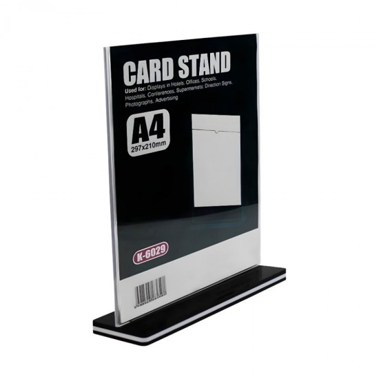 Pleksi Masaüstü Menü Standı A4 30x21 cm.