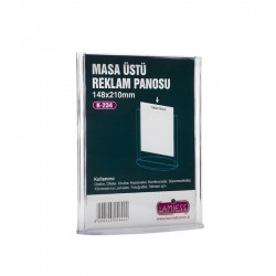 Pleksi Masaüstü Reklam Panosu 15x21 cm.