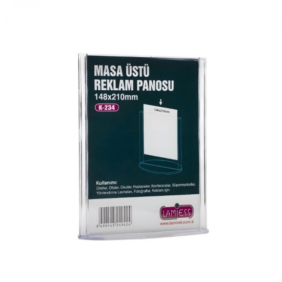 Pleksi Masaüstü Reklam Panosu 15x21 cm.