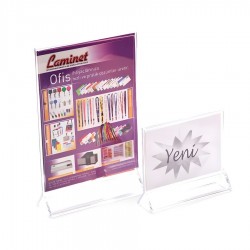 Pleksi Masaüstü Üçgen Tip Menü Standı 21x30 cm.