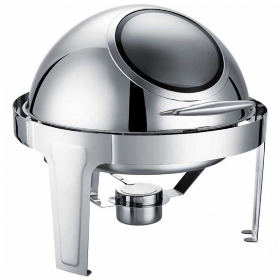 Epinox Chafing Dish Roll Top Yuvarlak Camlı 6 Lt. (CDC-6C)