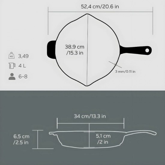 Lava Demir Döküm Yuvarlak Kızartma Tavası Çap 34 cm. - LV ECO Y TV 34 Lava Demir Döküm Yuvarlak Kızartma Tavası Çap 34 cm. - LV ECO Y TV 34