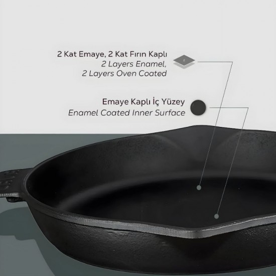 Lava Demir Döküm Yuvarlak Kızartma Tavası Çap 30 cm. - LV ECO Y TV 30 Lava Demir Döküm Yuvarlak Kızartma Tavası Çap 30 cm. - LV ECO Y TV 30
