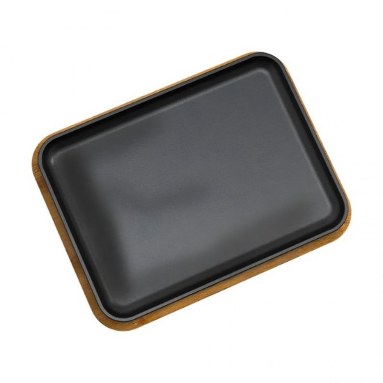 Lava Döküm Dikdörtgen Ahşap Altlı Servis Tabağı 34 x 25 cm. - LV ECO ST 3425 K4 Lava Döküm Dikdörtgen Ahşap Altlı Servis Tabağı 34 x 25 cm. - LV ECO ST 3425 K4