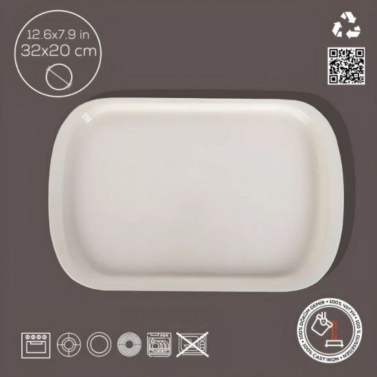 Lava Döküm Dikdörtgen Servis Tabağı 32 x 20 cm. - LV ST 3220 CR Lava Döküm Dikdörtgen Servis Tabağı 32 x 20 cm. - LV ST 3220 CR