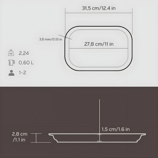 Lava Döküm Dikdörtgen Servis Tabağı 32 x 20 cm. - LV ST 3220 CR Lava Döküm Dikdörtgen Servis Tabağı 32 x 20 cm. - LV ST 3220 CR