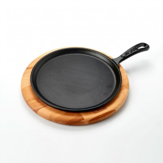 Lava Döküm Yuvarlak Pizza Krep Pankek Tavası Ahşap Altlıklı 20 Cm.LV ECO Y KRP 20 K4 Lava Döküm Yuvarlak Pizza Krep Pankek Tavası Ahşap Altlıklı 20 Cm.LV ECO Y KRP 20 K4