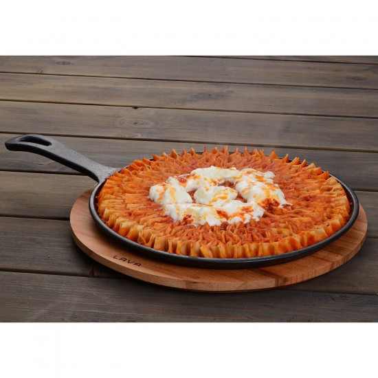 Lava Döküm Yuvarlak Pizza Krep Pankek Tavası Ahşap Altlıklı 20 Cm.LV ECO Y KRP 20 K4 Lava Döküm Yuvarlak Pizza Krep Pankek Tavası Ahşap Altlıklı 20 Cm.LV ECO Y KRP 20 K4