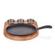 Döküm Demir Oval Saplı Fajita 21*15cm + Sosluklu Nihale Döküm Demir Oval Saplı Fajita 21*15cm + Sosluklu Nihale