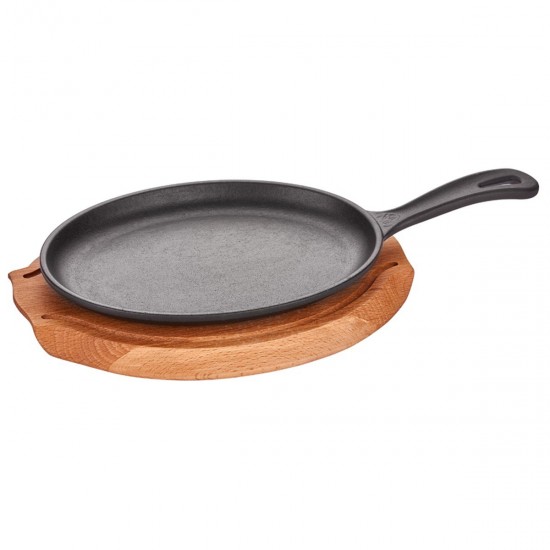 Döküm Demir Oval Saplı Fajita 24*17cm + Nihale Döküm Demir Oval Saplı Fajita 24*17cm + Nihale