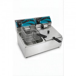 Vosco V-6L-2 Sanayi Tip Fritöz Paslanmaz Çelik Elektrikli 6 L + 6 L Çift Hazneli