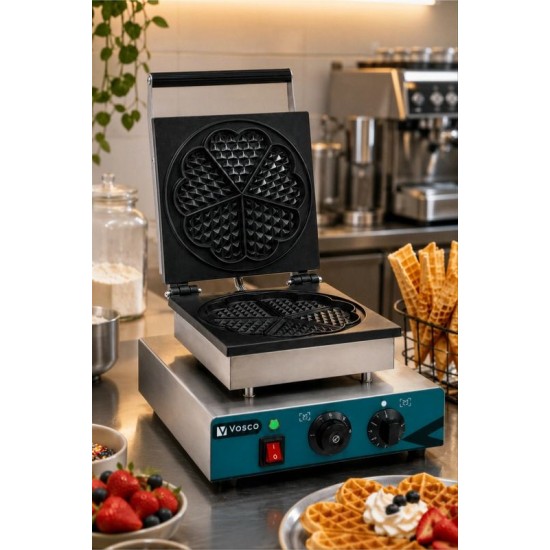 Vosco VHF-F4 Waffle Makinesi Çiçek Model Elektrikli 1750W